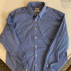 Jos. A. Bank Navy Gingham Shirt XL